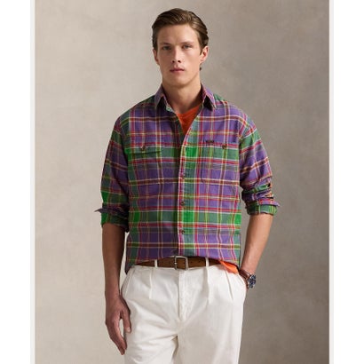 ポロ ラルフ ローレン POLO RALPH LAUREN クラシック フィット チェック オックスフォード ワークシャツ (500パープル)