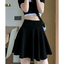 ミニミニストア miniministore 韓国風サーキュラースカート ウエストゴム (ブラック)