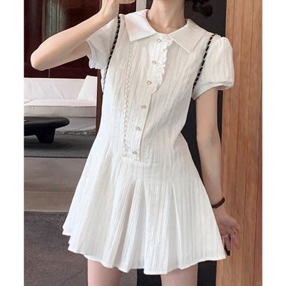 ミニミニストア miniministore プリーツミニワンピース セットアップ春夏 (ホワイト) ミニミニストア miniministore プリーツミニワンピース セットアップ春夏 (ホワイト)