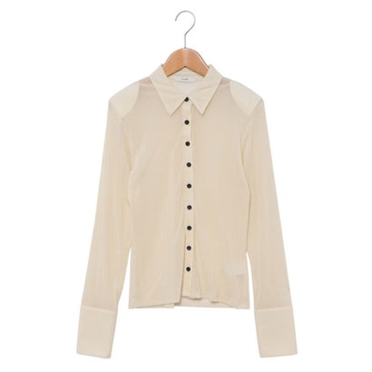 クラネ CLANE TULLE FLOCKY POLO SHIRTS （IVORY）