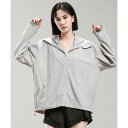 レースレディース Lace Ladies ベーシック フーデット ジップアップ 長袖 ラッシュガード【返品不可商品】 (ライトグレー)
