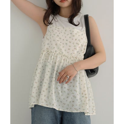 アンドミー andme 小花柄 ペプラム キャミソール トップス Freesia フリージア (オフホワイト) アンドミー andme 小花柄 ペプラム キャミソール トップス Freesia フリージア (オフホワイト)
