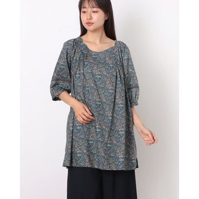 楽天LOCOMALL（ロコンド公式ストア）アルディラ AL・DI・LA 【洗える】パレード柄スクエアーネックチュニック 【日本生地・中国縫製】 （82-チャコール）