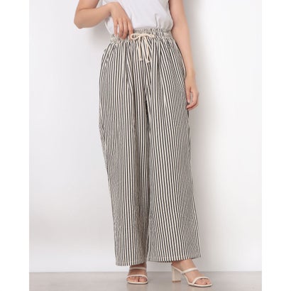 楽天LOCOMALL（ロコンド公式ストア）アルディラ AL・DI・LA 【洗える】【ウエストリブ】ストライプ ワイドシルエットルーズパンツ （01-オフ）