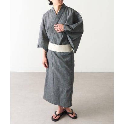 セットアップセブン SETUP7 メンズ浴衣＋帯セット KNF136 （ブラック系その他2）