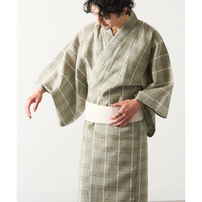 セットアップセブン SETUP7 メンズ浴衣+帯セット KNF136 (グレー系その他3)