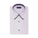 トーキョーシャツ TOKYO SHIRTS 【ストレッチ】 ボタンダウン 半袖 形態安定 ニットシャツ (パープル)