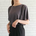 アクアガレージ aquagarage 接触冷感ウエストシャーリングトップス 春 夏 秋 (チャコール)