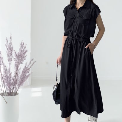 アイカ ica ワンピース シャツワンピース ロングワンピース シャツワンピ シャツ ロング ロング丈 マキシ マキシ丈 ノースリーブ 半袖 Aライン ゆったり...