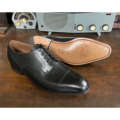 レザーソール 360°フルマッケイ製法 外羽根ストレートチップ ブラック AMBUR （ブラック）