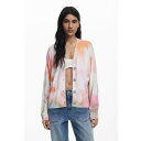デシグアル Desigual タイダイ柄の花柄カーディガン (ホワイト)