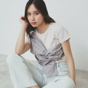 インデックス index ジルコンアシメドッキングTシャツ【ハンドウォッシャブル可・接触冷感】 (グレージュ(550))
