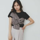 インデックス index ジルコンアシメドッキングTシャツ【ハンドウォッシャブル可・接触冷感】 (ブラック(519))
