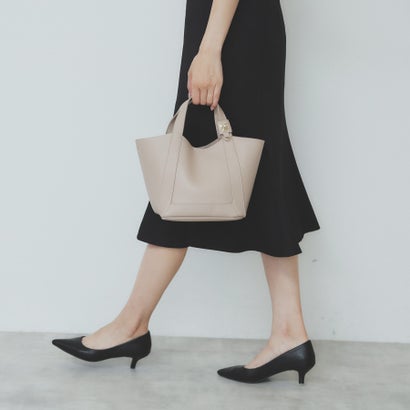 インデックス index 【2WAY】フラワーパーツ付き合皮ミドルトートバッグ （ベージュ(052)）