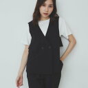 インデックス index ドライトロバックフリルジレ【洗濯機可・接触冷感・吸水速乾・ストレッチ】 (ブラック(019))