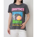 スリーフォータイム Three Four Time JUSTICE プリントTシャツ (グレー)(4)