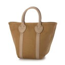 カシュカシュ cache cache 2ショルダー付きキャンバストートバッグ (BE)