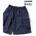 コンバース CONVERSE ナイロン 撥水 ワイドカーゴショーツ ショートパンツ ハーフパンツ (ネイビー)