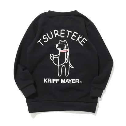 クリフ メイヤー KRIFF MAYER 裏毛プリントクルー（DOG） （BLACK）