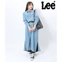 サロンハミュー Salong hameu Lee(リー) WESTERN DRESS デニム チェックシャツ ワンピース 長袖 ウエスタンシャツ (インディゴブルー)
