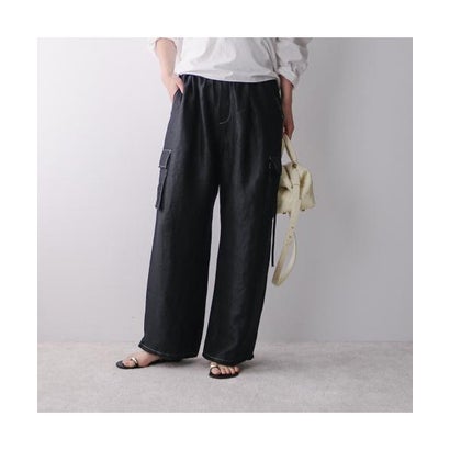 LHELBIE カーゴパンツ 52148M-2 ワッシャー サテン （BK/ブラック）