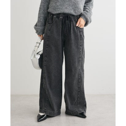 グリーン パークス Green Parks ライトデニムイージーバギーパンツ （ブラック）