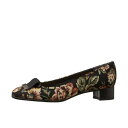 ダイアナウェルフィット DIANA WELL FIT ローヒールパンプス (黒生地)(4)