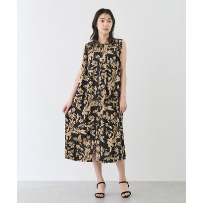 ジャイロ JAYRO 麻レーヨンボタニカルシャツワンピース （ブラウン）
