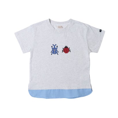 プティマイン petit main ブロックプリント半袖Tシャツ （シロモク）(4)