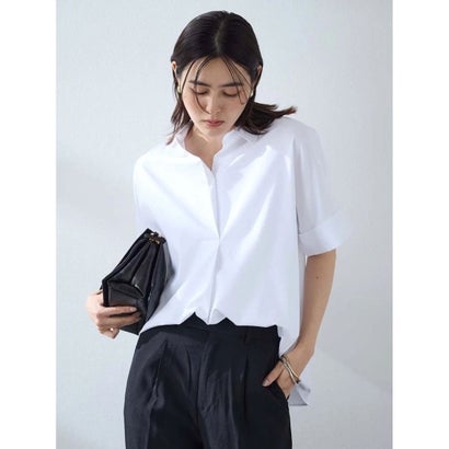 パーフェクトスーツファクトリー Perfect Suit FActory ＜ひんやり接触冷感＞シルク混プルオーバー （ホワイト）