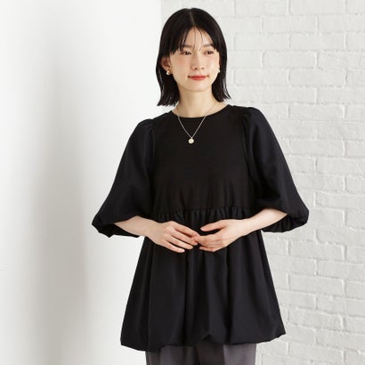 ザ ショップ ティーケー (ウィメン) THE SHOP TK(Women) 布帛切替バルーントップス （ブラック(019)）(4)