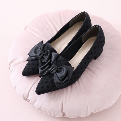 ヴィヴィアン VIVIAN ポインテッドトゥリボンパンプス （ブラックドット）(4)