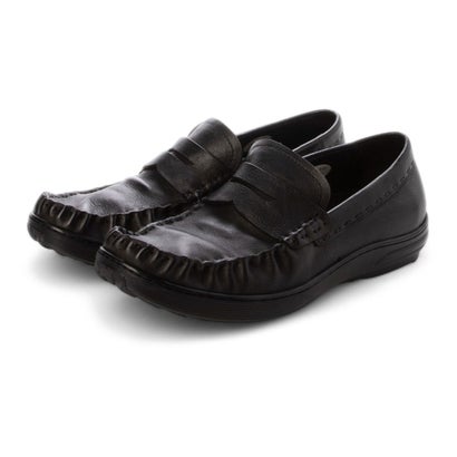 イーコレクション e-Collection 本革 メンズ ローファー モカシン スリッポン カジュアル レザー ラウディ RAUDi （ブラック）
