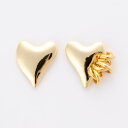 ラピュイ LAPUIS アシンメトリーコイルハートピアス 233-220101 (ゴールド)