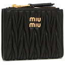 ミュウミュウ Miu Miu 二つ折り財布 マテラッセ ブラック ゴールド レディース MIU MIU 5ML024 AFPP F0002 (BLACK)