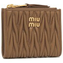 ミュウミュウ Miu Miu 二つ折り財布 マテラッセ ブラウン ゴールド レディース MIU MIU 5ML024 AFPP F098L (CARAMEL)