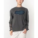 エー・エヌ・エル A.N.L チュール袖デニムパッチ長袖Tシャツ (チャコールグレー)(4)