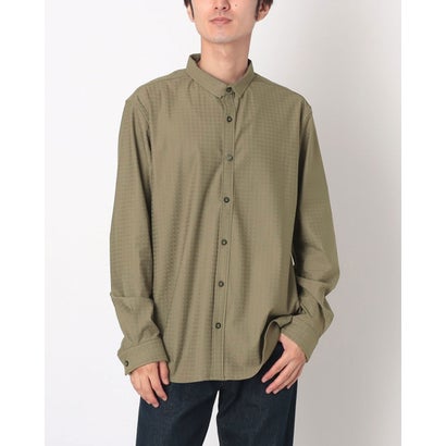 テットオム TETE HOMME ジオメトリック柄ストレッチシャツ (ブラウン) テットオム TETE HOMME ジオメトリック柄ストレッチシャツ (ブラウン)