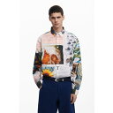 デシグアル Desigual 長袖シャツニュース (ホワイト)