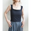スタイロ styiro 楽してキレイな大人のデイリーインナー なめらかリブタッチ カップ付きスクエアタンクトップ (ブラック)