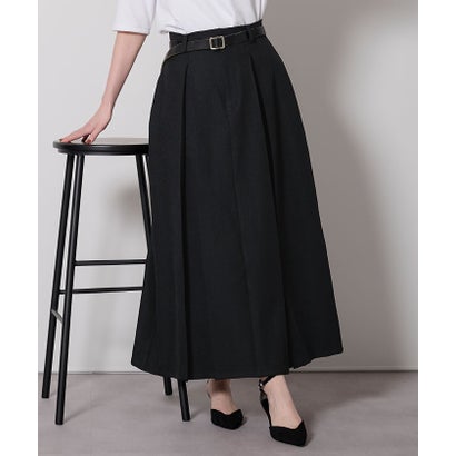 ユアーズ ur's ボックスタックセミフレアスカート （ブラック）