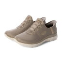 スケッチャーズ SKECHERS SLIP-INS:SUMMITS - CLASSY NIGHT(スリップインズ:サミッツ - クラッシーナイト)スリッポンスニーカー ワイドフィット 150128W (トープ/ゴールド)