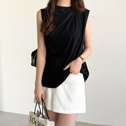 ジーラ GeeRA 【YOUING.】ドレープデザイントップス （ブラック）