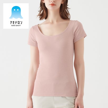 アセドロン アセドロン 【汗対策】【汗取り付き】2分袖インナー （ミスティピンク）