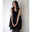 エイミーイストワール eimy istoire リブタンクセットボリュームチュールチュニック (BLACK)