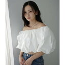 エイミーイストワール EIMY ISTOIRE タフタオフショルブラウス (WHITE)