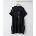ナイスクラップ NICE CLAUP 色々釦チュニックワンピース (BK)