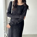 ジーラ GeeRA ベロアプリーツロングワンピース (ブラック)
