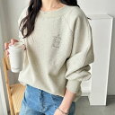 ジーラ GeeRA ビジューロゴボートネックスウェット (オートミール)