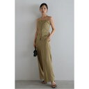 ボンジュールサガン BONJOUR SAGAN linen like front button bustier set up / リネンライクフロント釦ビスチェセットアップ (YELLOW-KHAKI)